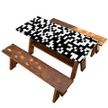 Black And White Pixel Pattern Print Picnic Table Cover