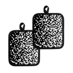 Black And White Pixel Pattern Print Pot Holders