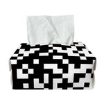 Black And White Pixel Pattern Print Rectangle Tissue Box Cover