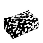 Black And White Pixel Pattern Print Rectangle Tissue Box Cover