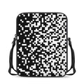 Black And White Pixel Pattern Print Rectangular Crossbody Bag