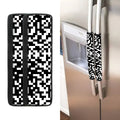 Black And White Pixel Pattern Print Refrigerator Handle Covers