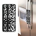 Black And White Pixel Pattern Print Refrigerator Handle Covers