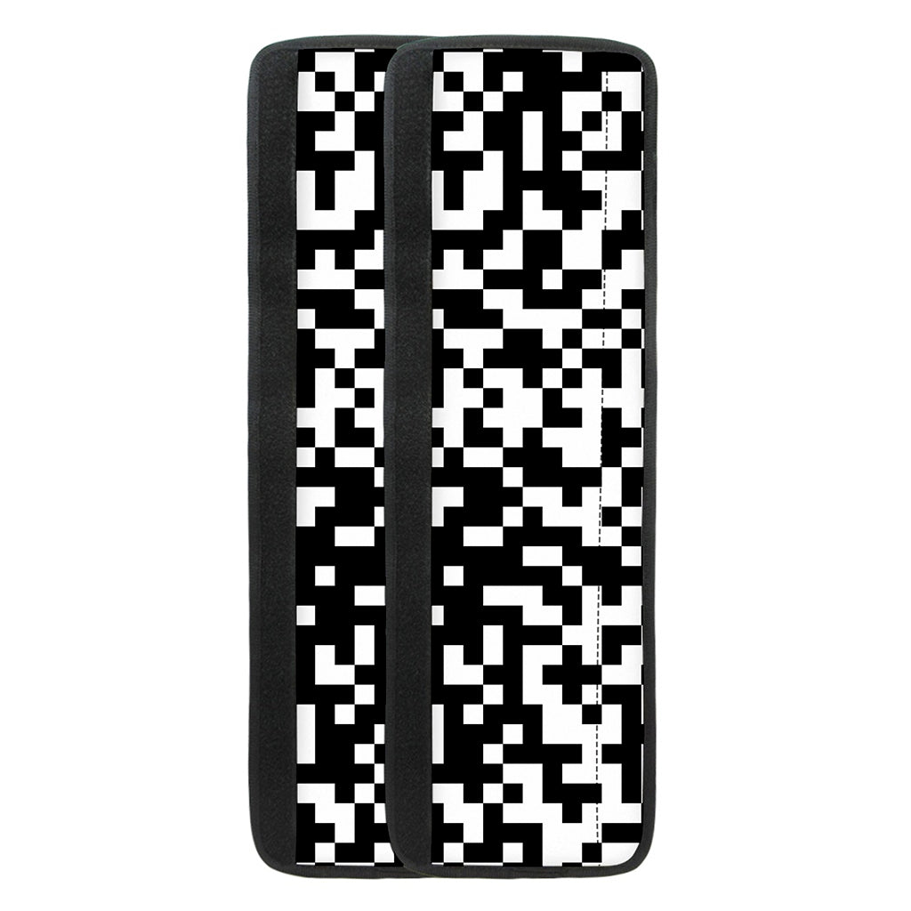 Black And White Pixel Pattern Print Refrigerator Handle Covers