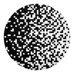 Black And White Pixel Pattern Print Round Blanket