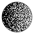 Black And White Pixel Pattern Print Round Floor Mat