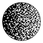 Black And White Pixel Pattern Print Round Floor Mat