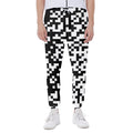 Black And White Pixel Pattern Print Joggers