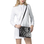 Black And White Pixel Pattern Print Shoulder Handbag