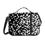 Black And White Pixel Pattern Print Shoulder Strap Bible Bag