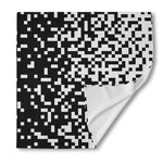 Black And White Pixel Pattern Print Silk Bandana