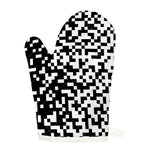 Black And White Pixel Pattern Print Single Oven Mitt