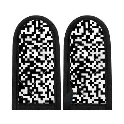 Black And White Pixel Pattern Print Skillet Handle Cover