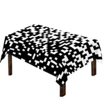 Black And White Pixel Pattern Print Tablecloth