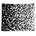 Black And White Pixel Pattern Print Tapestry