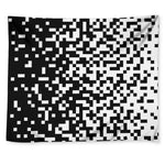 Black And White Pixel Pattern Print Tapestry