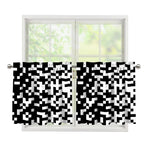 Black And White Pixel Pattern Print Tier Curtains