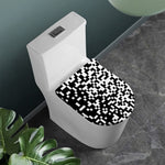 Black And White Pixel Pattern Print Toilet Lid Cover