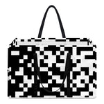 Black And White Pixel Pattern Print Utility Tote Bag