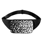 Black And White Pixel Pattern Print Waist Bag