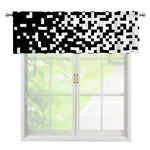 Black And White Pixel Pattern Print Window Valance