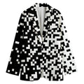 Black And White Pixel Pattern Print Women's Blazer