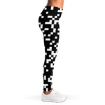 Black And White Pixel Pattern Print Women's Leggings