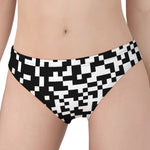 Black And White Pixel Pattern Print Women's Panties