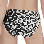 Black And White Pixel Pattern Print Women's Panties