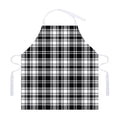 Black And White Plaid Pattern Print Adjustable Apron