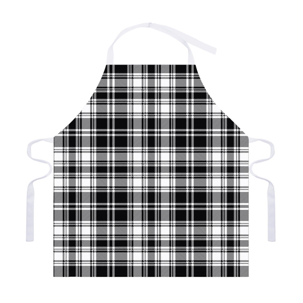 Black And White Plaid Pattern Print Adjustable Apron