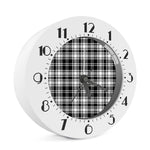 Black And White Plaid Pattern Print Alarm Clock