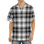 Black And White Plaid Pattern Print Aloha Shirt
