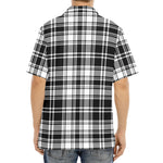 Black And White Plaid Pattern Print Aloha Shirt