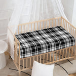 Black And White Plaid Pattern Print Baby Crib Sheet