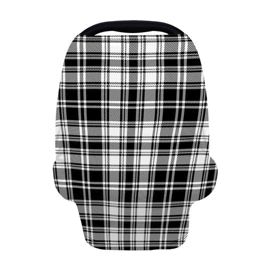 Black And White Plaid Pattern Print Baby Seat Cover