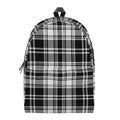 Black And White Plaid Pattern Print School Backpack