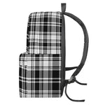 Black And White Plaid Pattern Print Backpack