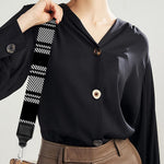 Black And White Plaid Pattern Print Bag Strap