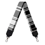 Black And White Plaid Pattern Print Bag Strap