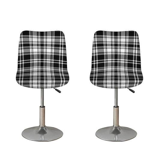 Black And White Plaid Pattern Print Bar Stool Covers