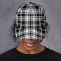Black And White Plaid Pattern Print Baseball Cap