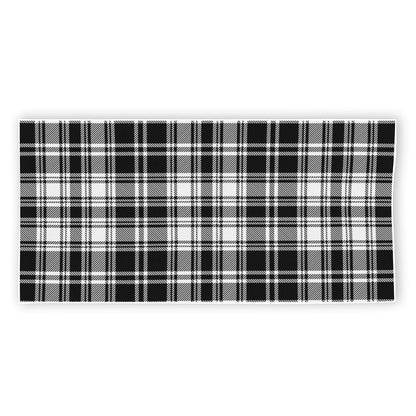 Black And White Plaid Pattern Print Beach Towel