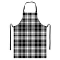 Black And White Plaid Pattern Print Bib Apron With Pocket