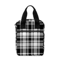 Black And White Plaid Pattern Print Bible Tote Bag