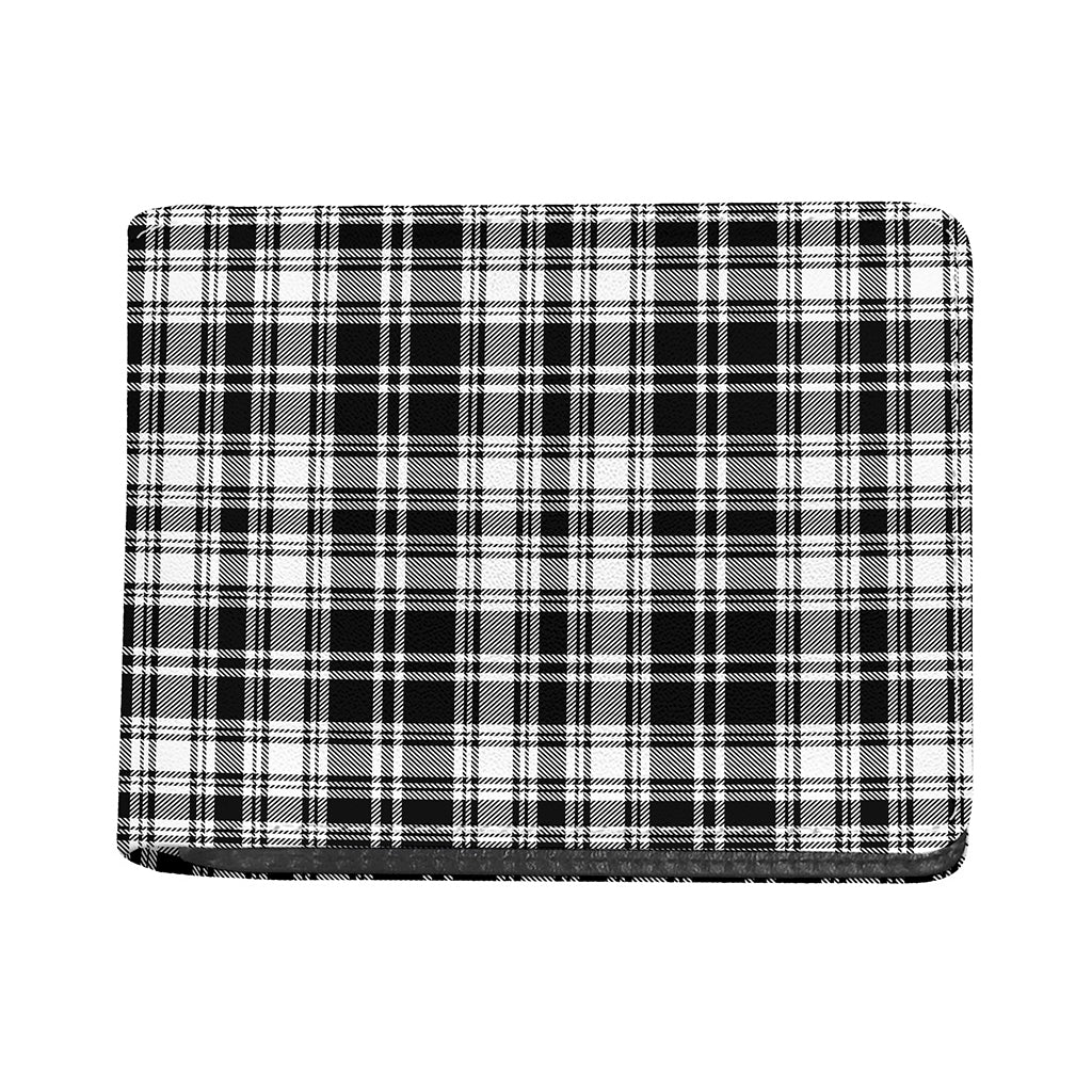 Black And White Plaid Pattern Print Bifold Wallet