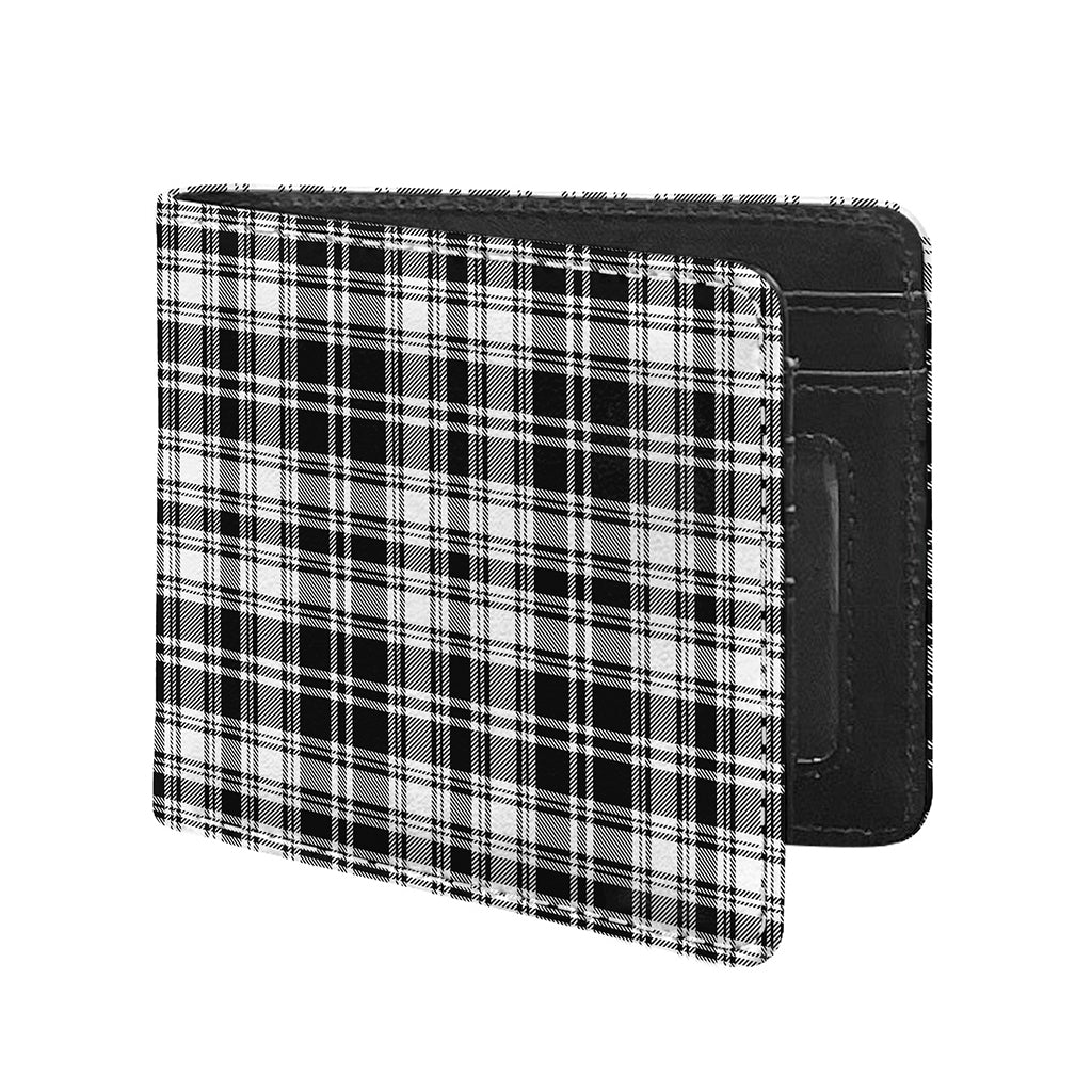 Black And White Plaid Pattern Print Bifold Wallet