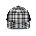 Black And White Plaid Pattern Print Black Mesh Trucker Hat