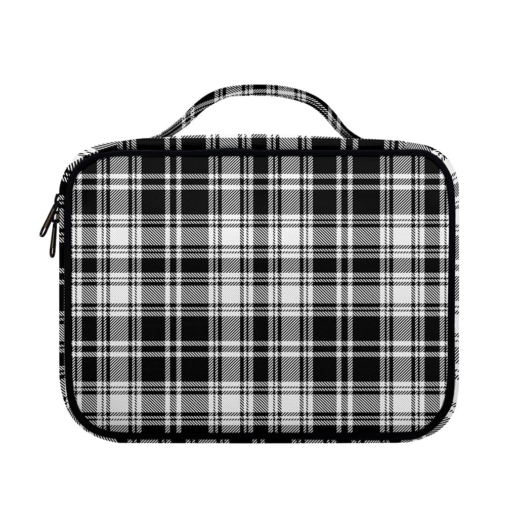 Black And White Plaid Pattern Print Briefcase Bible Bag