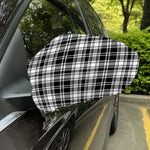 Black And White Plaid Pattern Print Car Side Mirror Covers